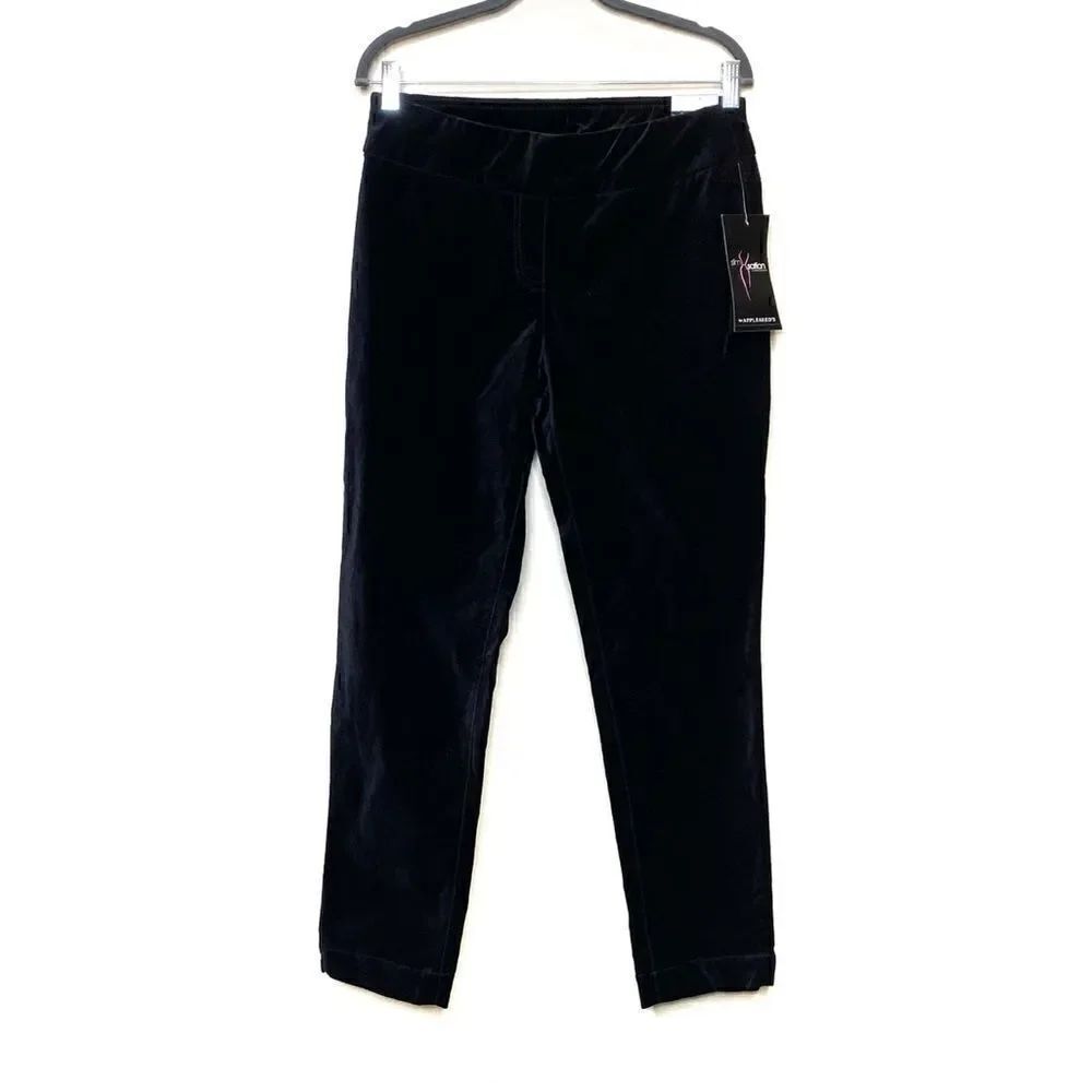 Slim-sation for Appleseed’s NWT narrow leg black velvet pants size 8